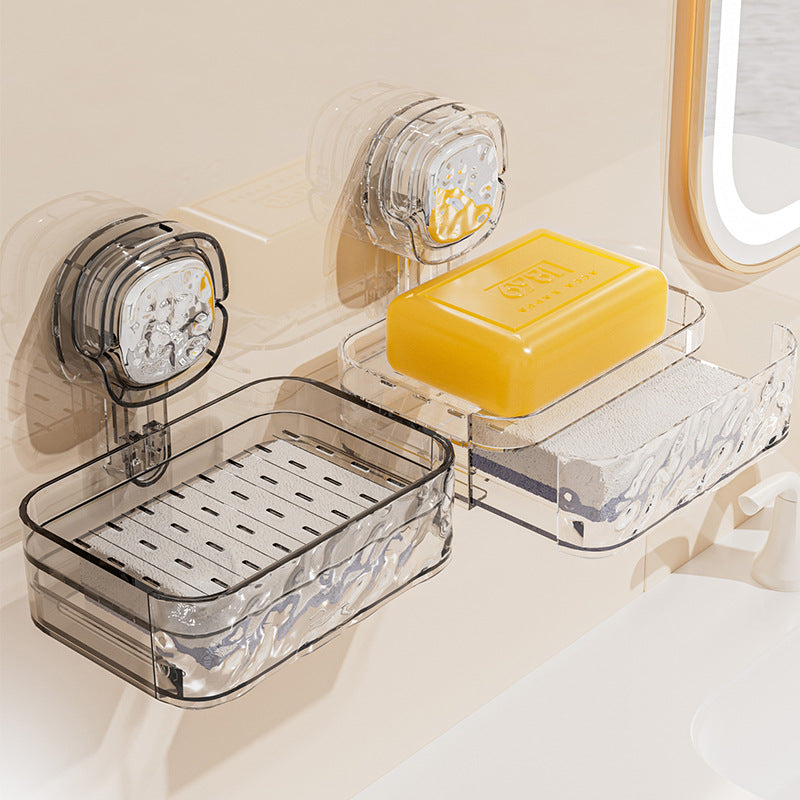 Suction cup soap dish wall-mounted for home punch-free soap dish bathroom wall drain storage rack soap rack