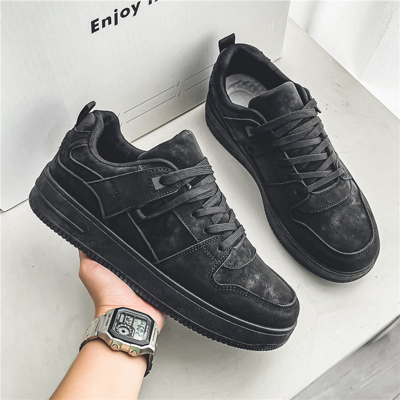 Spring new men's retro low-top earth yellow skate shoes, youth thick-soled casual sneakers, trendy men's athletic shoes