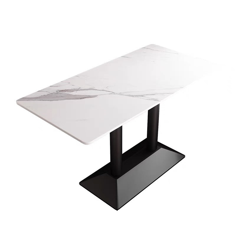 Company Staff School Canteen Restaurant Table and Chair Combination Catering Noodle House Fast Food Snack Bar Milk Tea Shop Rock Slate Table