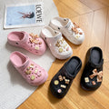 Best sellingthick sole crocs women's summer outwear k-style girl heart bows nurse baotou sandals and slippers wholesale