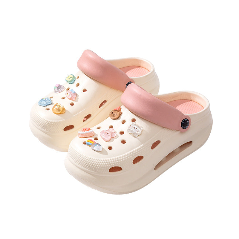 2025 new women's wedge platform clogs - summer outdoor wear, thick sole, two-wear style, chunky heel, non-slip beach sandals & slippers