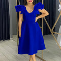 D510  independent station  summer new ruffles high waist a-line skirt banquet party export dress