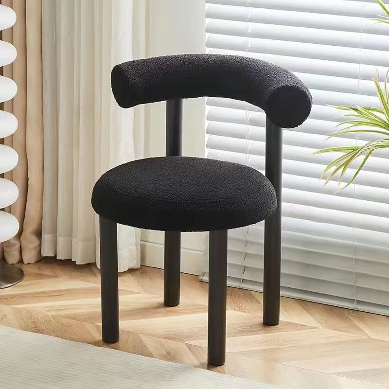 Influencer-approved bobo chair: comfortable home office computer chair, bedroom lambswool vanity stool, makeup chair, casual single sofa chair