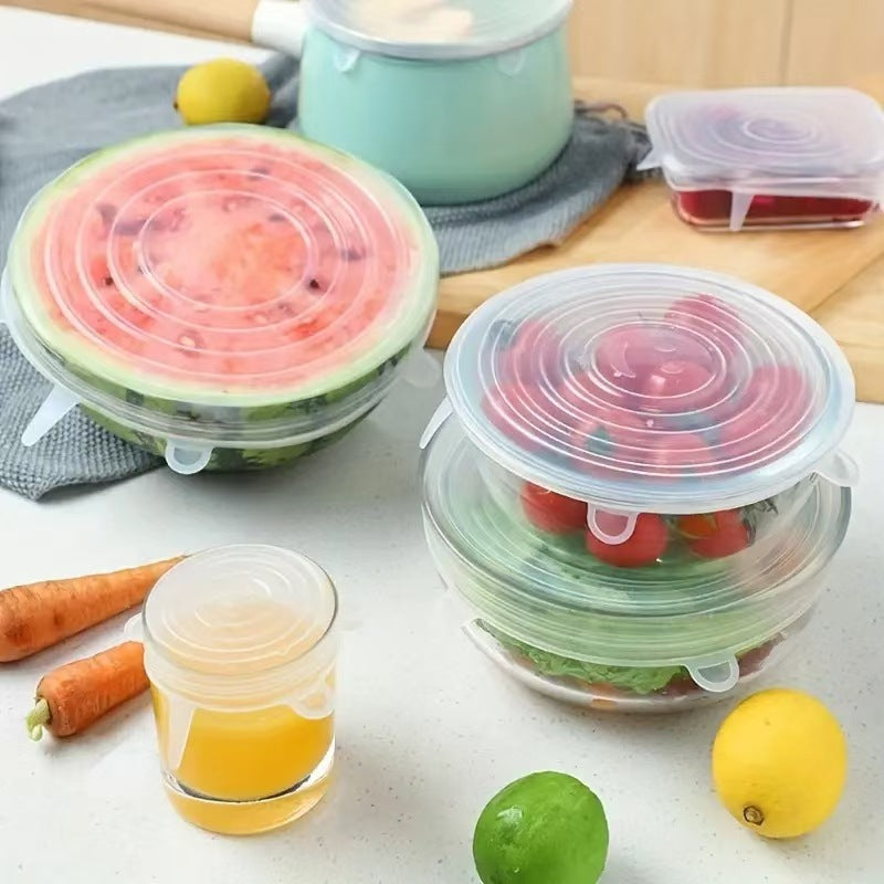 Silicone fresh-keeping lid, food-grade silicone food container lid, silicone fresh-keeping cover, smiley face sealing lid, food wrap - cross-border