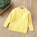 Kids' winter sweater: new retro style, unisex, fleece-lined, thickened pullover, knitted base layer for boys and girls