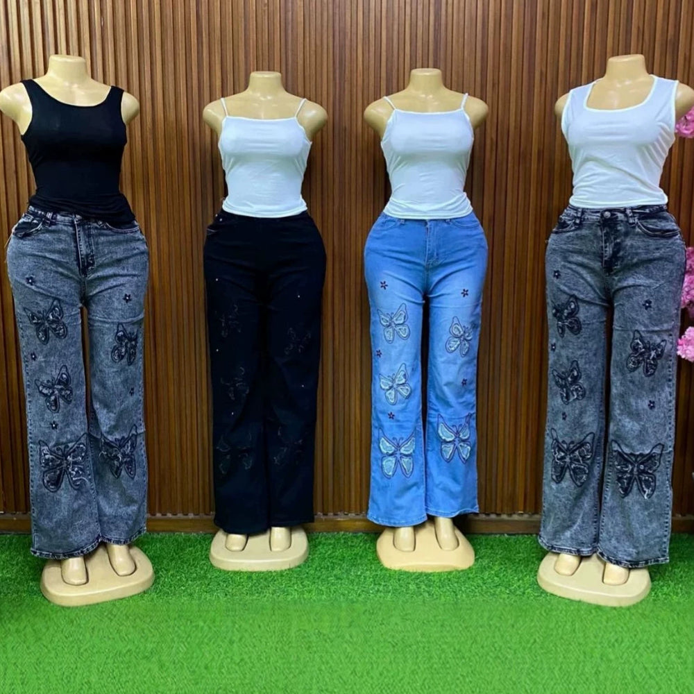 Wholesale loose jeansin stock women's looseflap pocket pantsjeans wholesale pocket jeans