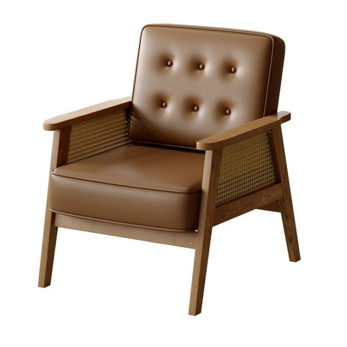 Customized wabi sandy wind woven rattan cafe tables and chairs dessert shop catering shop milk tea shop solid wood negotiation leisure area tables and chairs