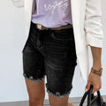 European and american summer new arrival cross-border  distressed denim shorts  fashion raw hem fringe jeans women's