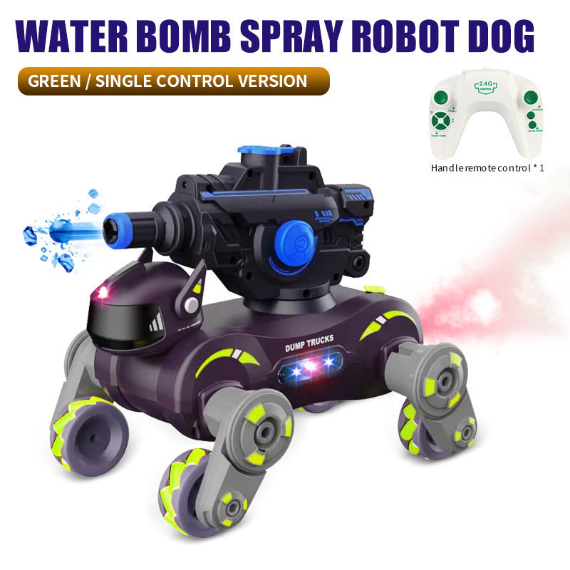 new product 2.4g eight-wheel stunt robot dog gesture sensor deformation spray kids climbing remote control car toy