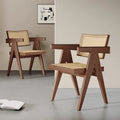 Second-hand style solid wood dining chair 2025 new arrival cream artistic lazy rattan chair
