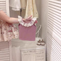 【dropshipping】girls' outfit set:  summer new style kids' lace-trimmed sleeveless top & chic floral dress for baby