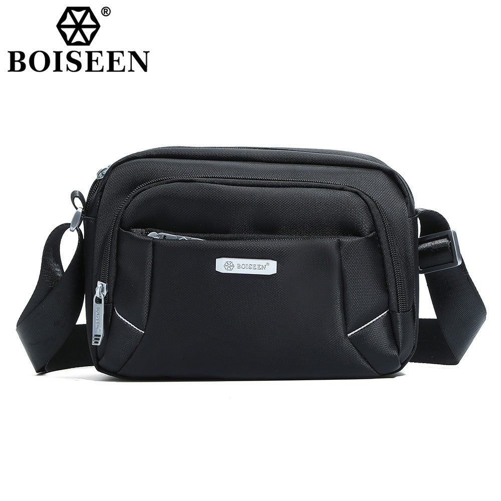Boiseen new men's satchel  casual waterproof nylon messenger bag large-capacity men's shoulder bag wholesale