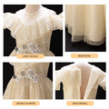 Girls' high-end flower girl dresses, wedding gowns, runway show, little girl host performance, long sequined dresses, foreign trade cross-border