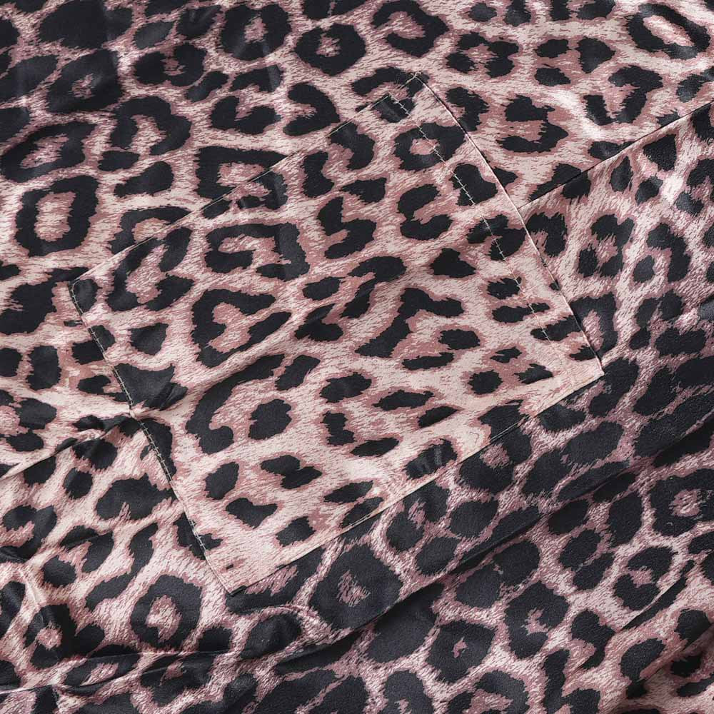 Aliexpress cross-border: plus size african women's leopard print top & skirt two-piece set with pockets