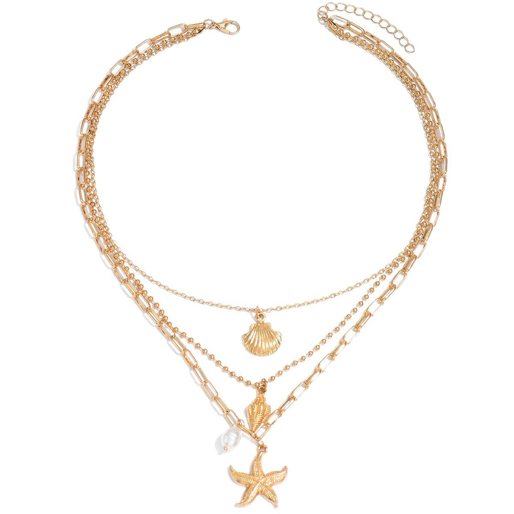 necklace wholesale niche styleclassy metal jewelry starfish pendant accessories ins style conch shell necklace