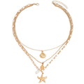 necklace wholesale niche styleclassy metal jewelry starfish pendant accessories ins style conch shell necklace