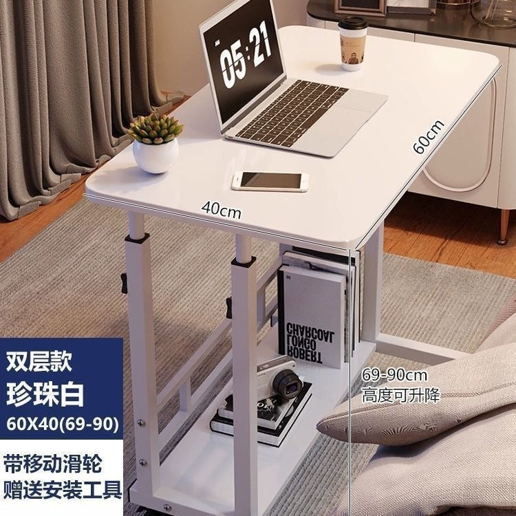 For homelazycasual small table bedroom dormitory simple student desk movable bedside table adjustable computer desk