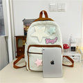 2025 new lambswool patchwork spring outing backpack - cute korean style student backpack, fresh and sweet plush women's bag