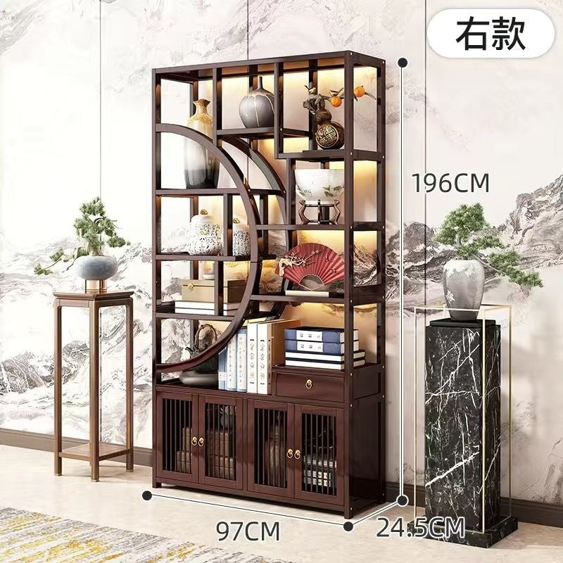 New chinoiserie bogu rack tea rack storage rack tea set rack tea display cabinet non-solid wood tea room ornaments duobao pavilion