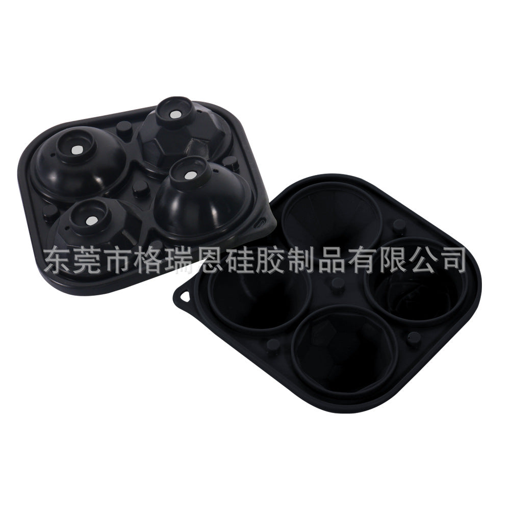 Creative rose silicone ice box multi-shape 4 grid with cover round 5CM easy demoulding silicone ice cube mold