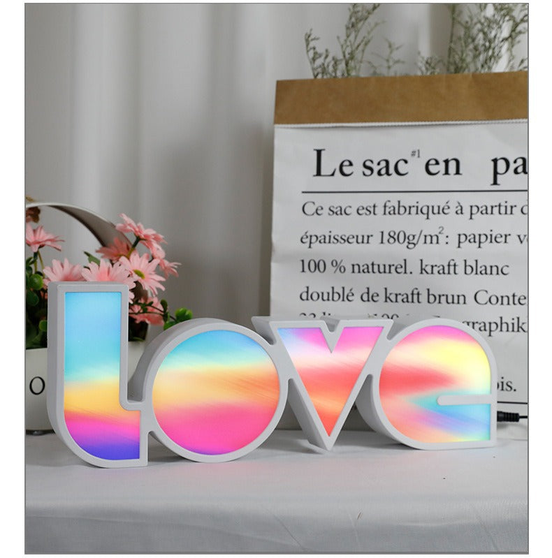 New LED creative love letter light, Valentine's Day marriage proposal confession arrangement light box, Symphony series ornament light