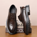 Genuine leather men's formal dress shoes - business, british style, chunky sole, casual, work, wedding, groom shoes 2401-1