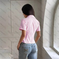 Amazon  summer new striped shirt for women - niche, versatile, casual, slim-fit, and flattering short-sleeve top