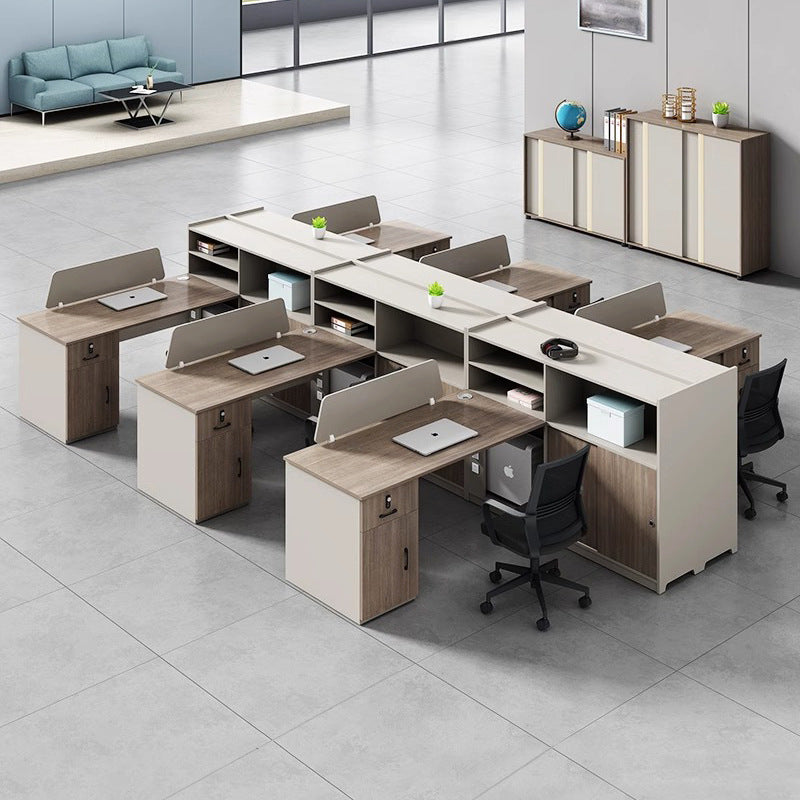Saint li screen desk and chair combination - employee office workstation desk with card seat - financial office desk