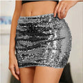 cross-border  women's solid color sequin sparkly sexy mini dress party dress bodycon skirt
