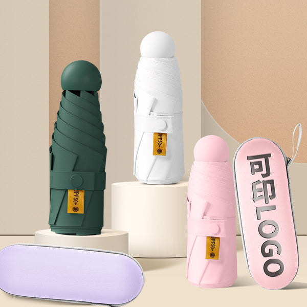 Sunscreen 50% umbrella, capsule umbrella, women's advanced sense parasol, sun umbrella for weather and rain, pocket capsule umbrella customization