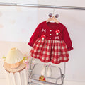 Girls' long-sleeve dress - spring/autumn collection - baby & toddler - cartoon mushroom & gingham floral print - tulip princess dress