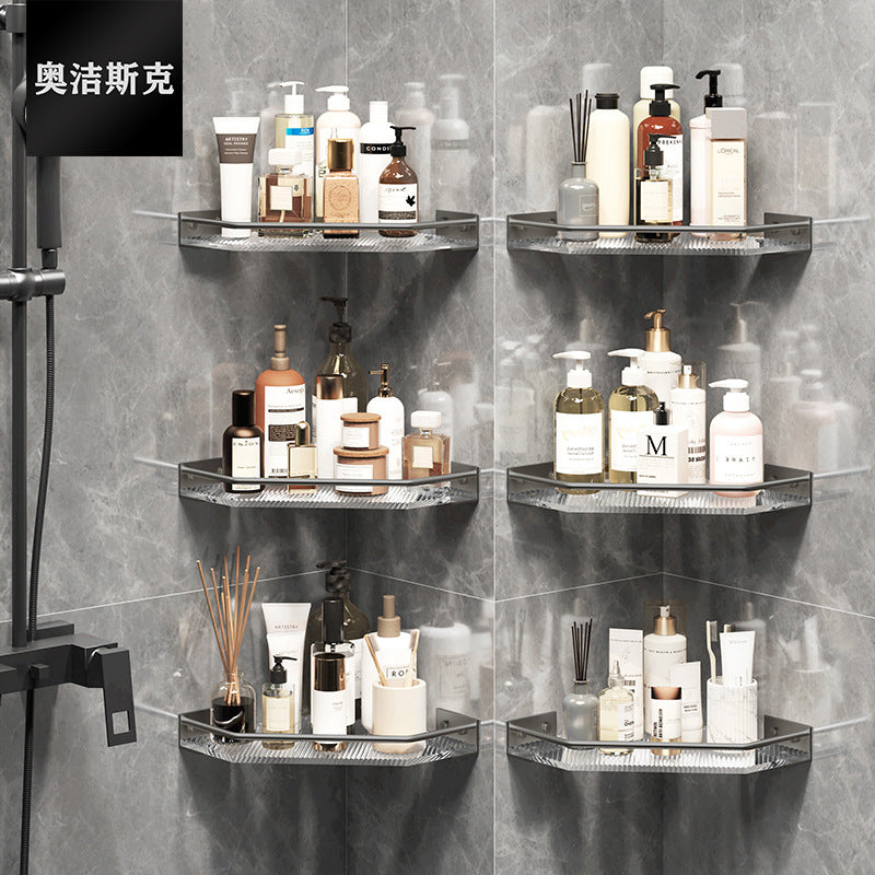 Acrylic storage rack bathroom shower room bathroom triangle basket corner toilet wall hanging storage wall hanging
