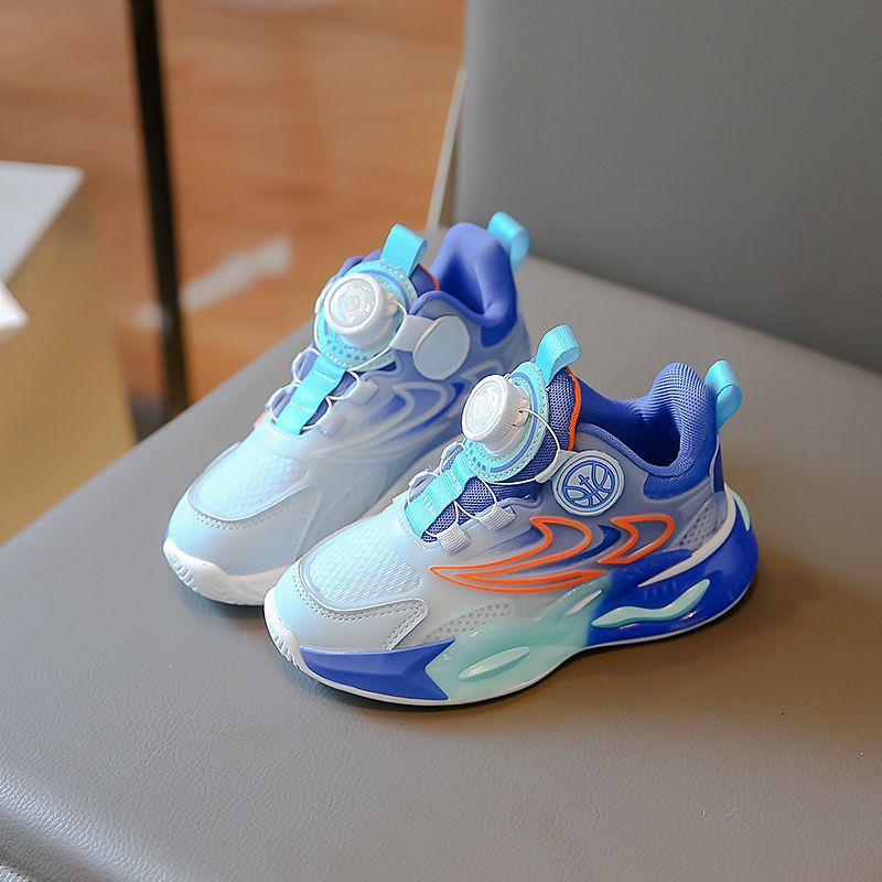 Boys' athletic shoes -  spring/autumn new collection - kids' basketball shoes with rotating buckle - boys' running shoes - girls' chunky sneakers