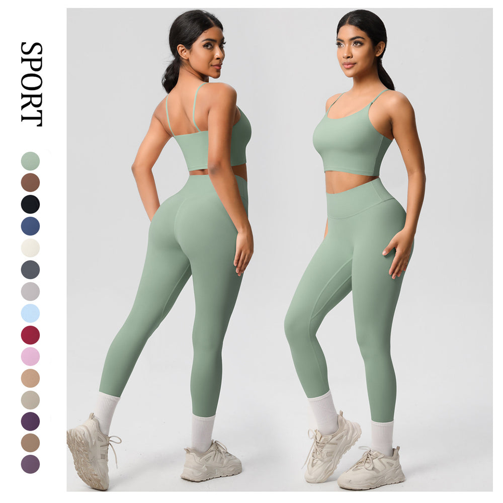 New cloud-feel tank top sports bra yoga set - quick-dry, compression fit, running & casual fitness two-piece outfit