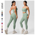 New cloud-feel tank top sports bra yoga set - quick-dry, compression fit, running & casual fitness two-piece outfit
