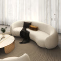 Beauty salon sofa, warm teddy velvet fabric, b&b, small apartment, creative arc-shaped clothing store, popular sofa