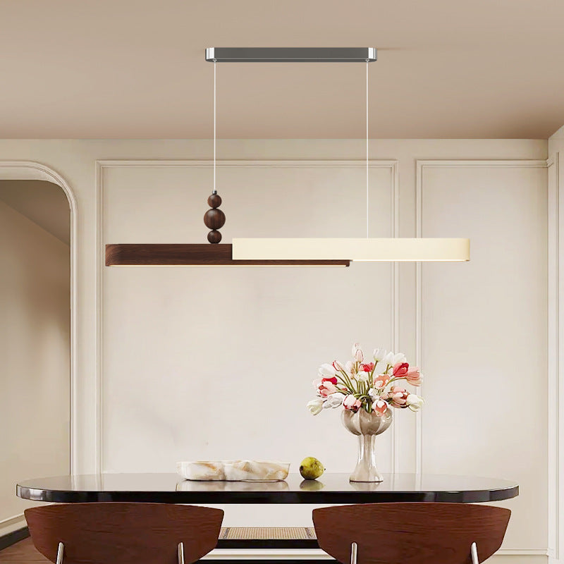 Walnut color restaurant chandelier one-word bar counter modern minimalist tea room simple lighting table new eye protection strip