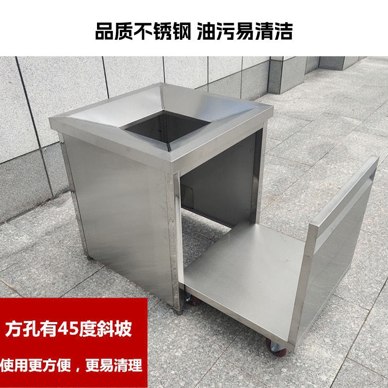 Stainless steel waste collection cart, waste collection table, kitchen waste table, multi-functional hotel school modular cart