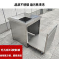 Commercial stainless steel kitchen waste collection cart - food scraps, restaurant, cafeteria, leftovers, and food waste recycling cart