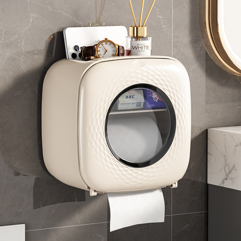 Bathroom tissue box wall-mounted toilet paper holder roll dispenser hand washroom bathroom punch-free waterproof storage rack