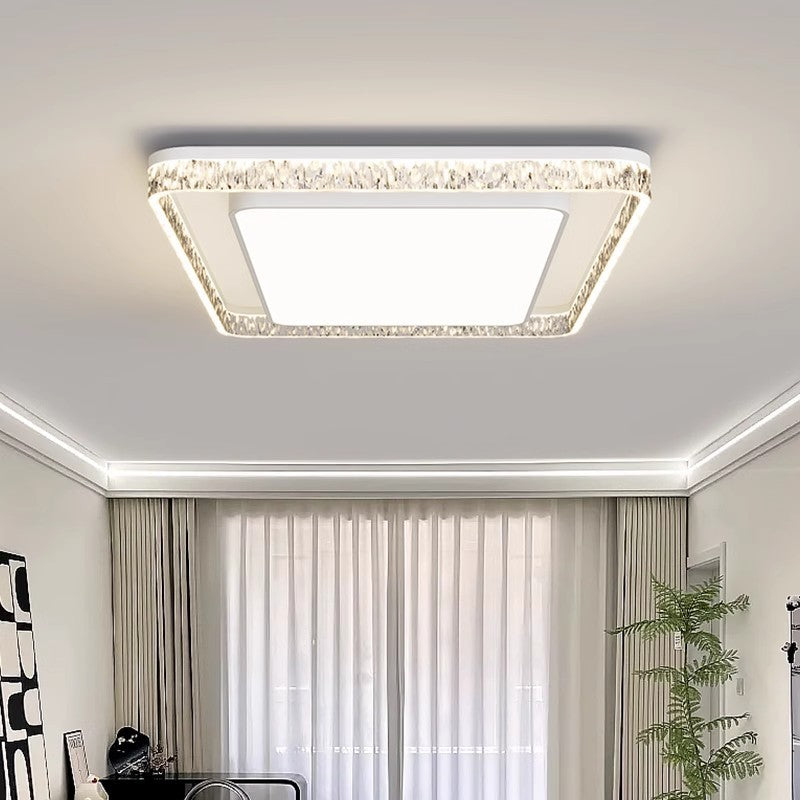 2025 new light luxury atmospheric living room light full spectrum eye protection crystal ceiling light Zhongshan lighting whole house package