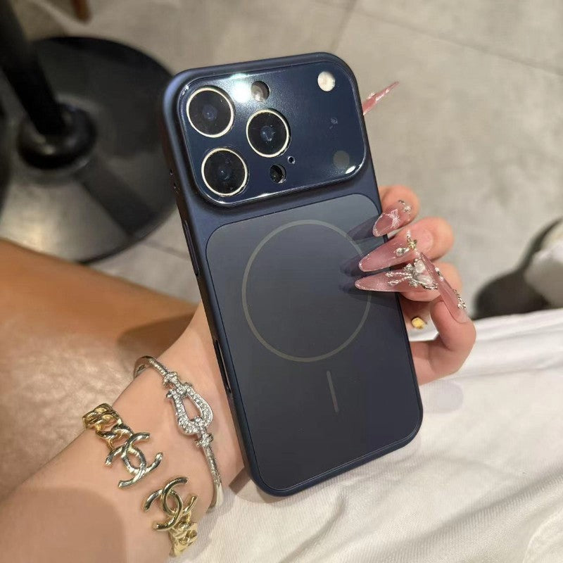 Suitable for apple 17promax mobile phone case that instantly turns into 17 large window lens film frosted magnetic iphone11 sheath