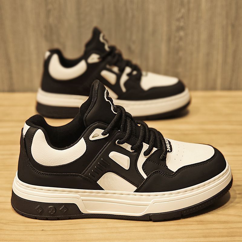 Men's shoes: 2025 spring new arrivals - premium, versatile black and white panda sneakers - student style, athletic, casual, and trendy white shoes