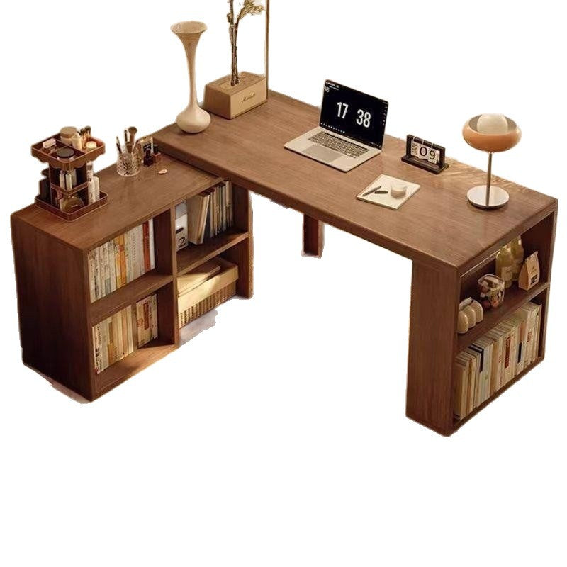 Corner desk bedroom girls computer desk solid wood l-shaped desk bookcase all-in-one corner workstation office table