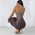 cross-border american gradient mesh bodycon maxi dress - direct supply