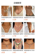 Gold-plated crystal pendant necklace wholesale cross-border new fashion thick line diamond accessories street style retrosweater chain for women