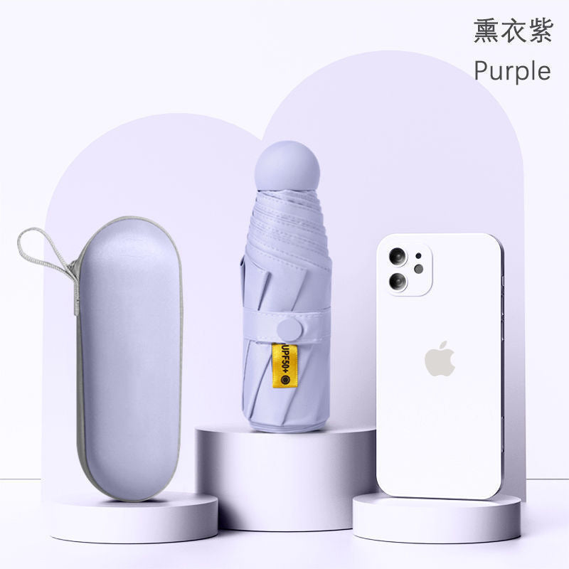 50% off umbrella for both sunny and rainy days, women's sun umbrella, sun protection and uv protection capsule umbrella, foldable mini sunshade umbrella, personalized