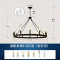 American industrial double-layer ring personalized chandelier house high-ceiling living room multi-head iron chandelier hotel engineering chandelier