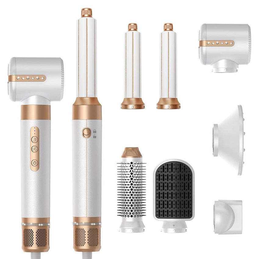 Cross-border hot-selling high-speed hot air comb, seven-in-one hair dryer, automatic curling iron, multi-function straight-rolled dual-purpose hair dryer comb
