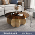 Accessible luxury tempered glass coffee table living room for home small apartment slate round popular creative normcore balcony tea table